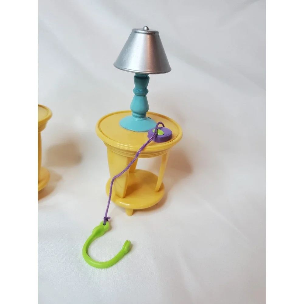 Fisher Price Loving Family Dollhouse Nursery Table Lamp‎ Chair Red Upholstered